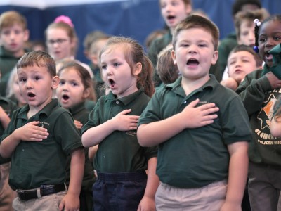 Davies students pledge of allegiance