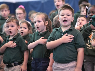 Davies students pledge of allegiance