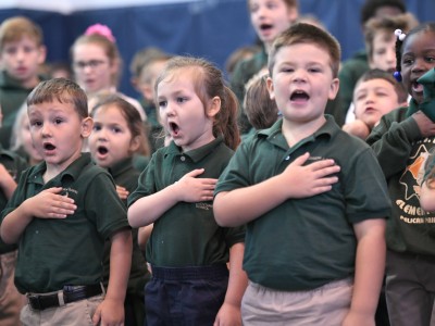 Davies students pledge of allegiance