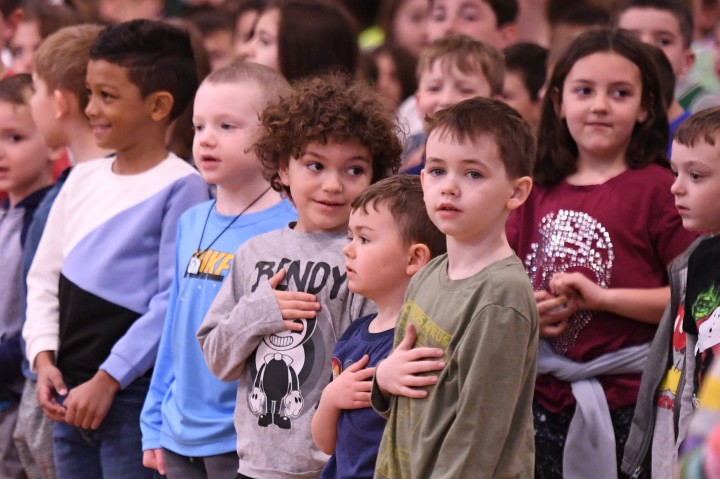 Dighton students singing