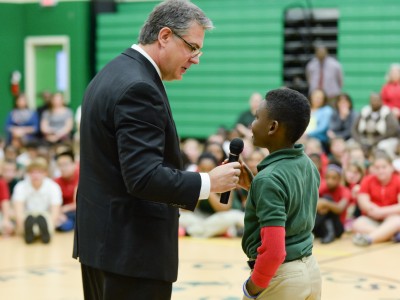 Dr Gary Stark with student volunteer