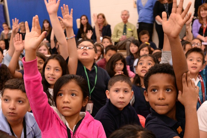 Elkhart students hands up 3