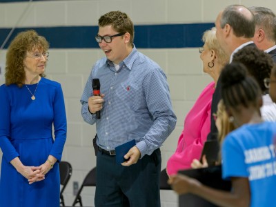 Eric Crouch addresses assembly