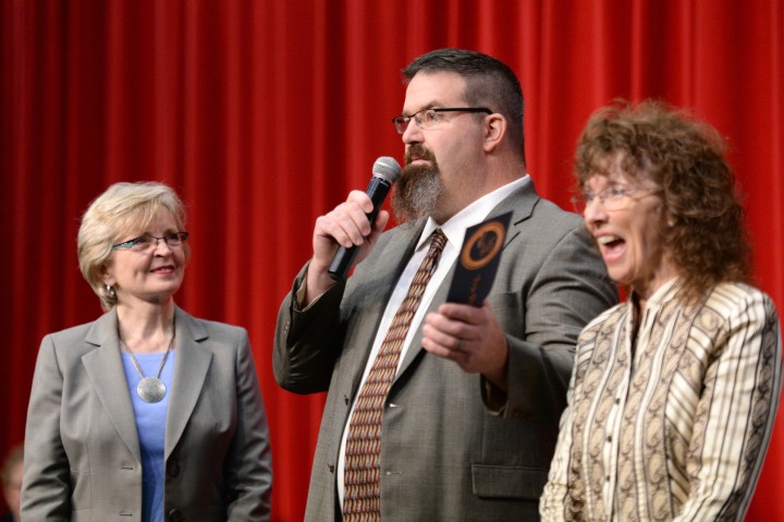 Eric Patin accepts Milken Award