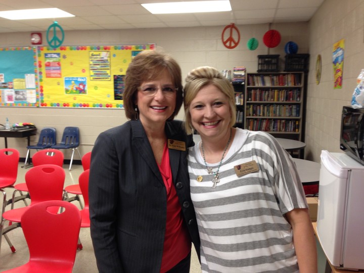 Erin Hodges pinning with Kim Wilbanks