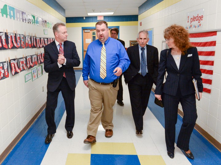 Ernie Adkins gives VIPs tour