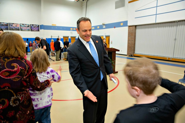 Frankfort 2018 Governor Matt Bevin high five