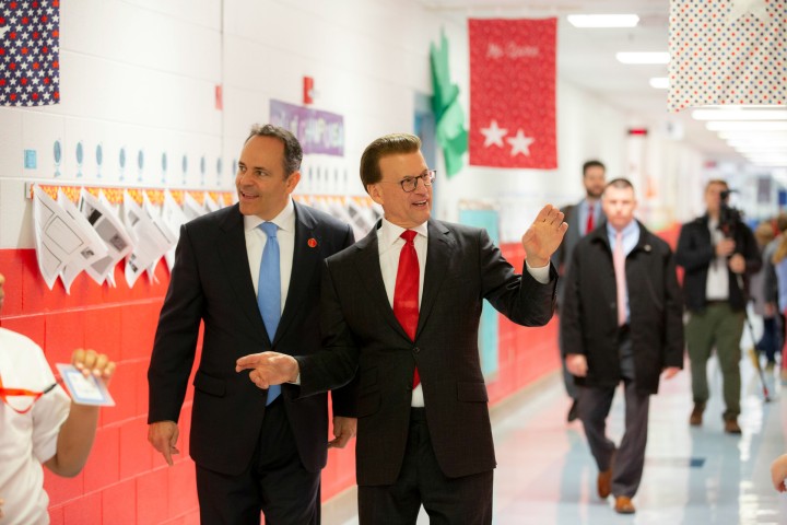 Frankfort 2018 Lowell Milken Matt Bevin hallway