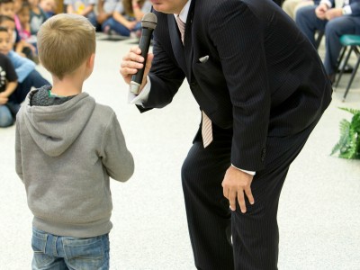 Gary Stark with Joe Mathias student