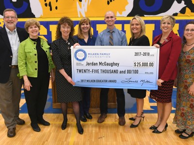 Imperial 2017 veteran Milken Educators congratulate McGaughey