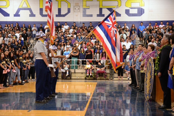 JROTC color guard Waipahu High