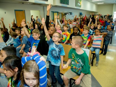 Jamerson students hands up