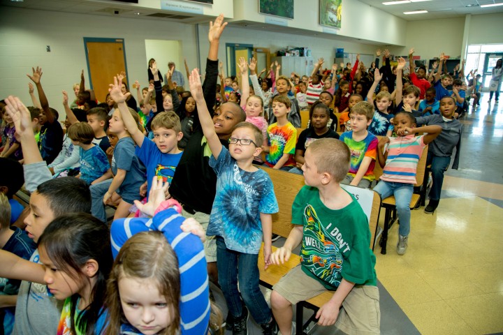 Jamerson students hands up