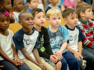 Jamerson students watch presentation