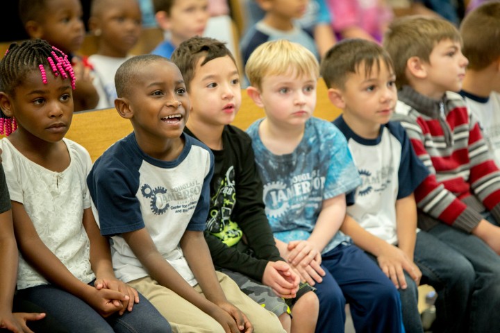 Jamerson students watch presentation