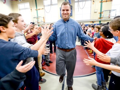 James Moonan high fives