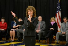 Jane Foley addresses Haslett HS