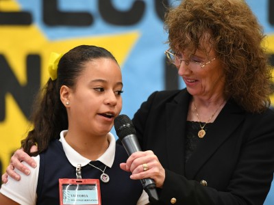 Jane Foley with student Victoria H