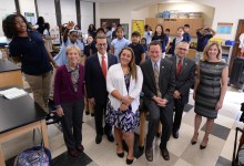 Jayda Pugliese with veteran Milken Educators in classroom