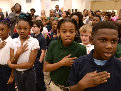 Jeanerette students pledge of allegiance