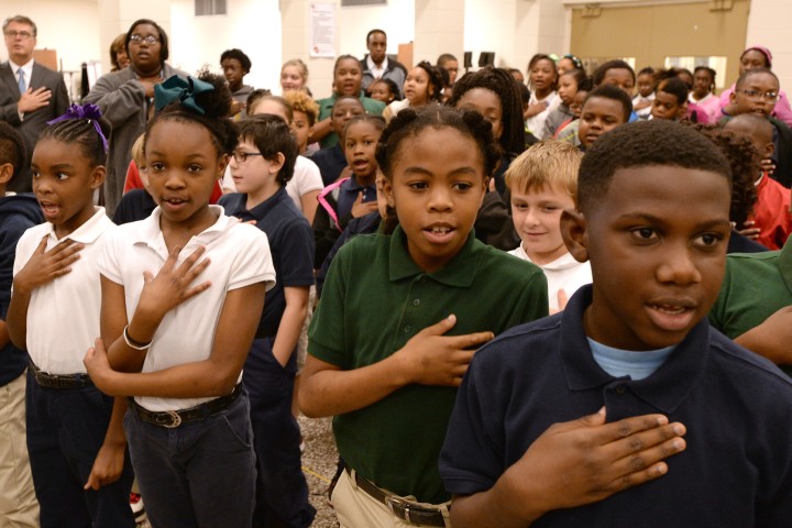 Jeanerette students pledge of allegiance