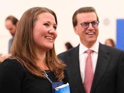 Jennie Schmaltz Lowell Milken after assembly