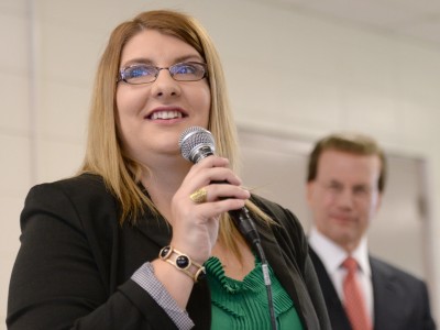 Jessica Major addresses assembly