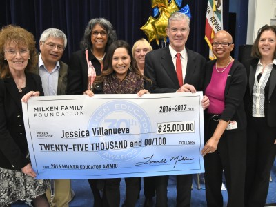 Jessica Villanueva check veteran Milken Educators