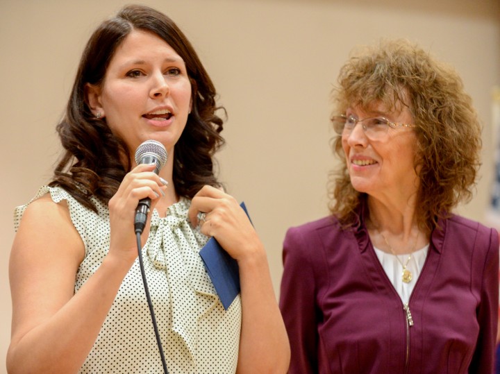 Julie Cleave accepts award