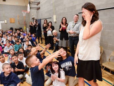 Julie Cleave gets applauded