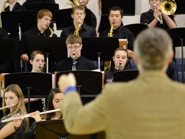 Katie Graupman school band plays