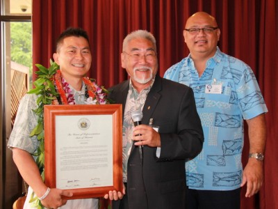 Ken Kang State Representative Sam Kong Aiea Principal David Tanuvasa