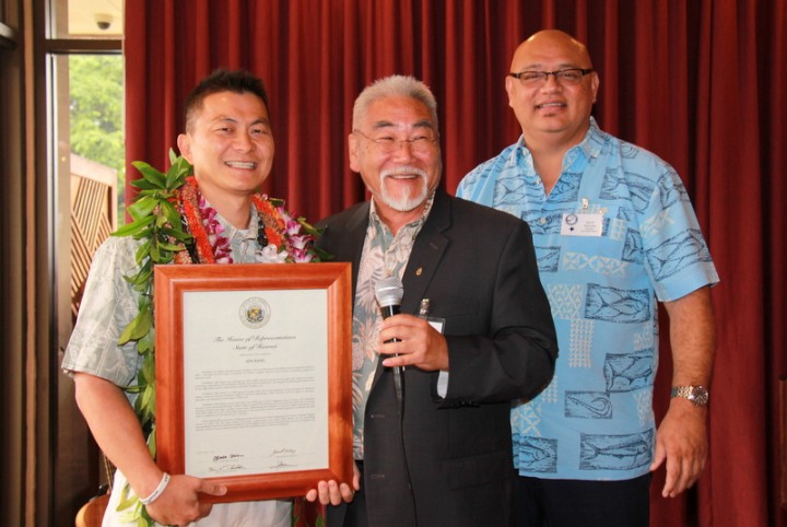 Ken Kang State Representative Sam Kong Aiea Principal David Tanuvasa