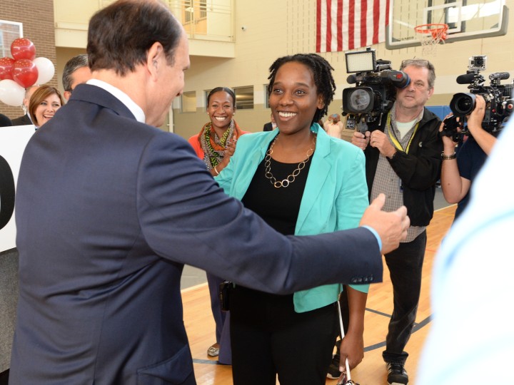 Kena Allison greeted by Mike Milken