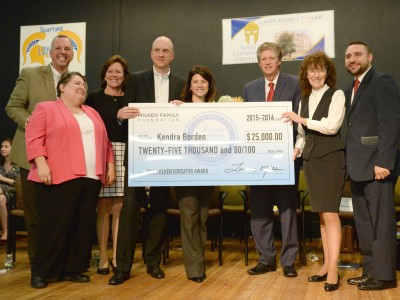 Kendra Borden Milken Award check