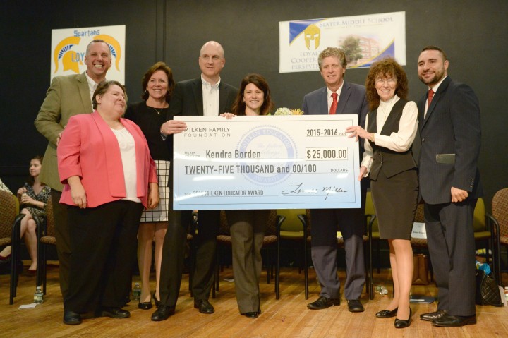 Kendra Borden Milken Award check