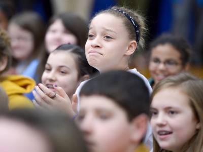 Kevin Winters students cheer