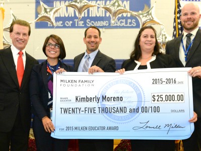 Kimberly Moreno NJ Milken Award Check