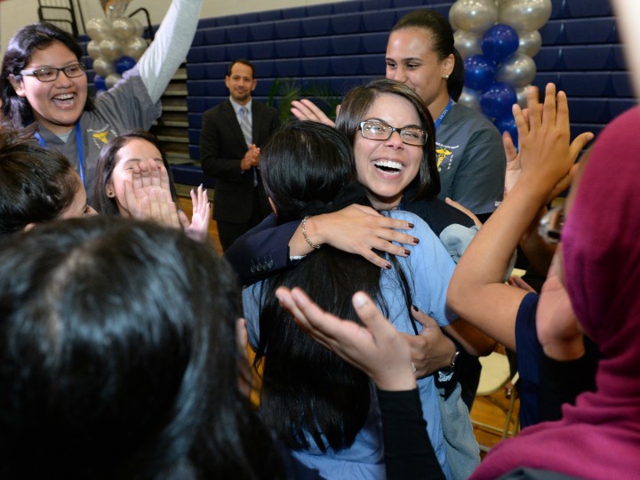 Kimberly Moreno NJ Milken Award With Students