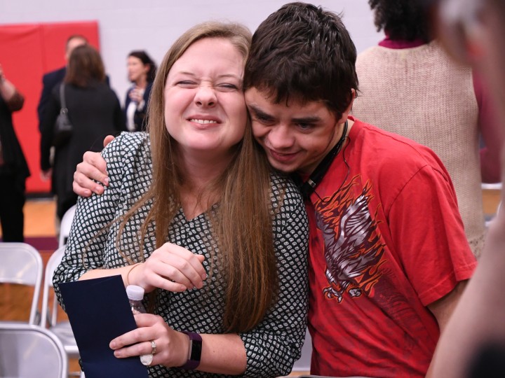 Knoxville 2017 Paula Franklin hug from student