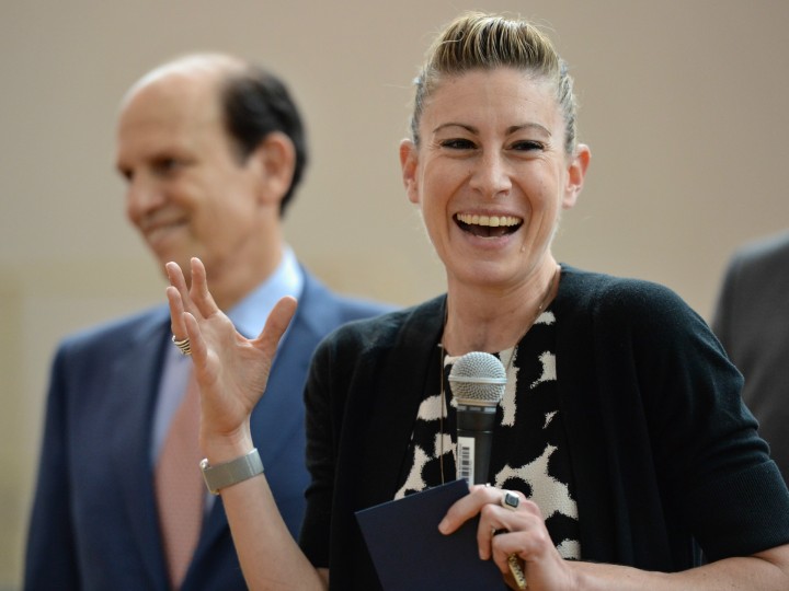 Lauren Jensen accepts Milken Award