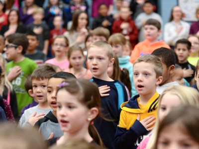 Laurie Davies students pledge allegiance