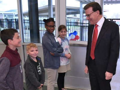 Lindon Lowell Milken students before assembly