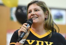 Lindsay Frevert addresses assembly