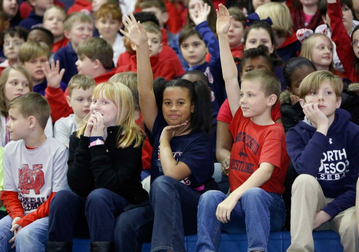 Lindsey Parker students raise hands