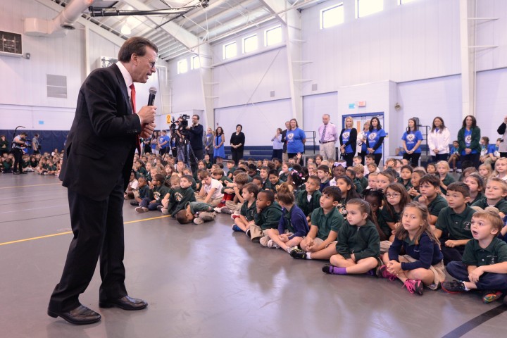 Lowell Milken addresses Davies assembly