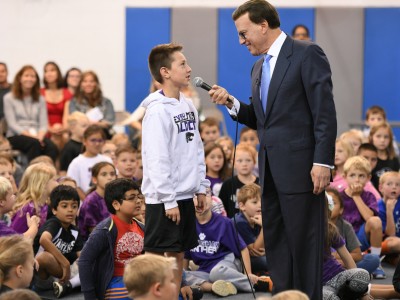 Lowell Milken questions Brougham student 3