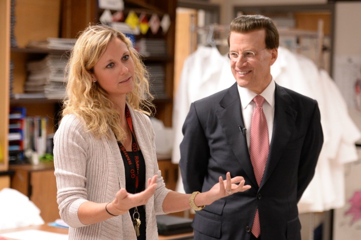 Lowell Milken visits Red Mountain HS classroom