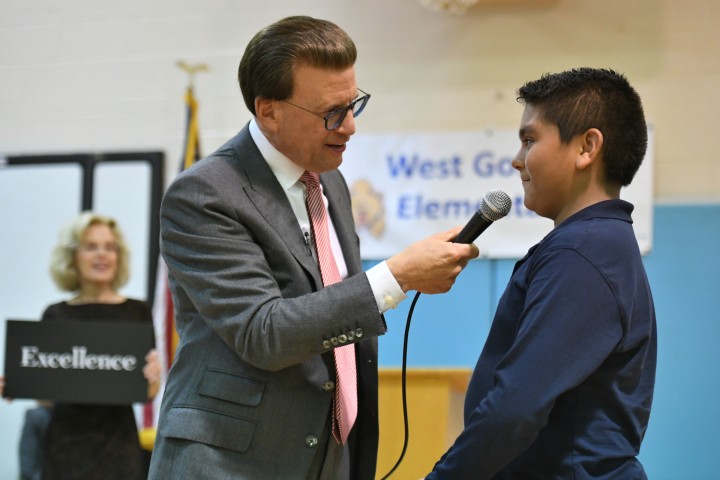 Lowell Milken with student