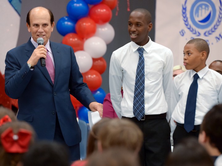 Luis Espinosa Mike Milken and volunteers